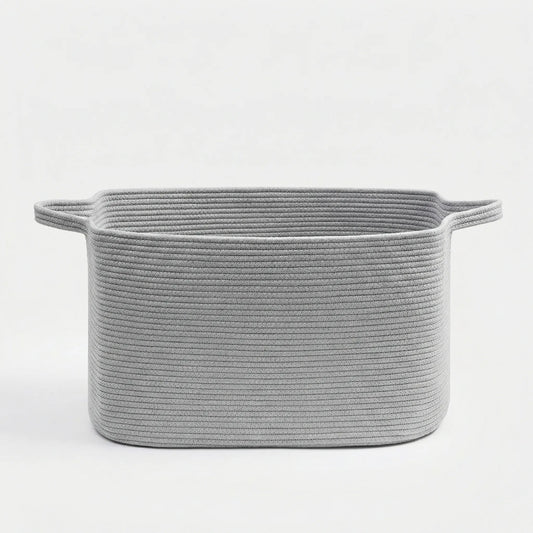 Woven Storage Basket Collapsible With Handles Machine Washable