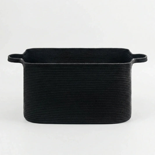 Woven Storage Basket Collapsible With Handles Machine Washable