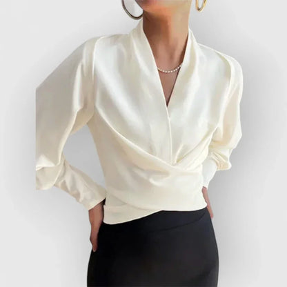Wrap Blouse Crossover Front Adjustable Side Tie Regular Fit
