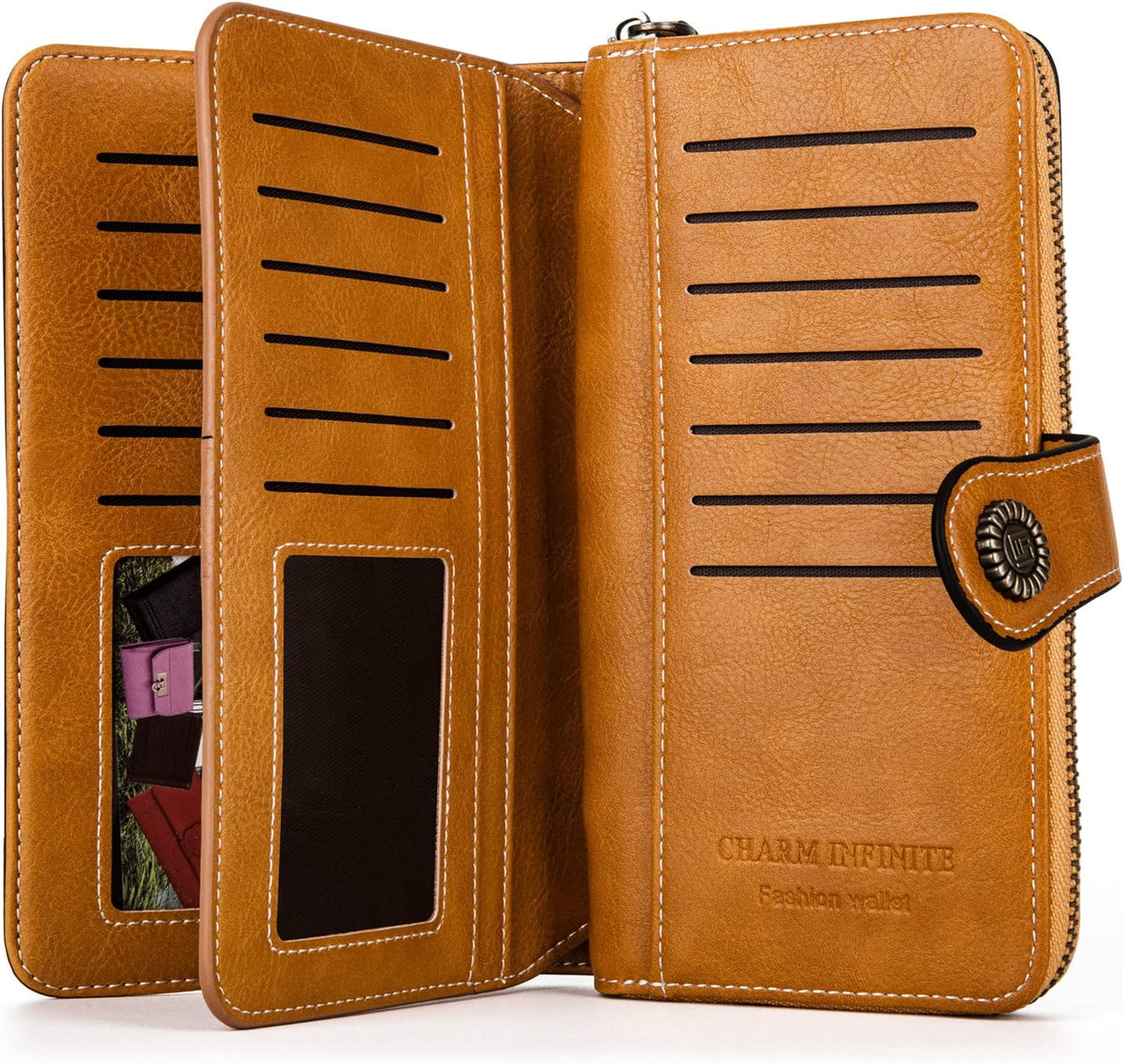 Wrist Wallet RFID-Blocking PU Leather Multiple Card Slots