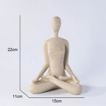 Yoga Statue Resin Minimalist Bronze Finish