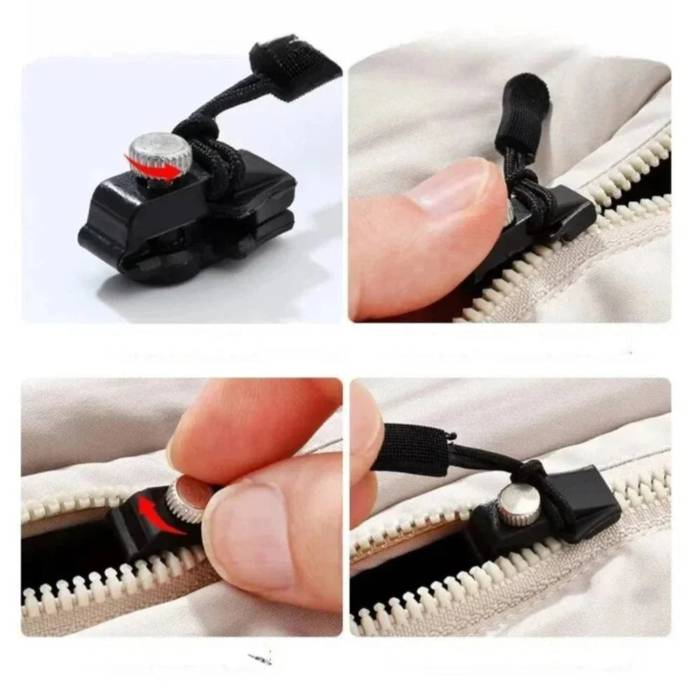 Zipper Repair Kit No-Sew Clip-On Sliders Set of 6