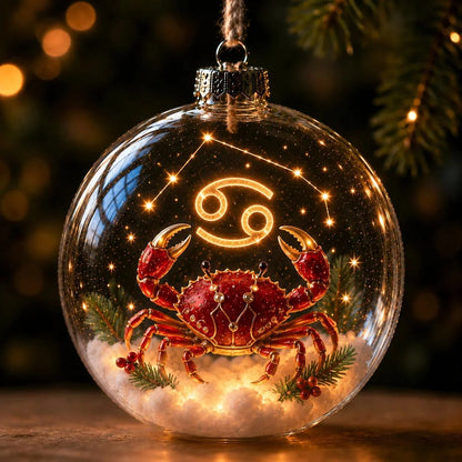 Zodiac Christmas Ornament Lighted Globe Constellation Design