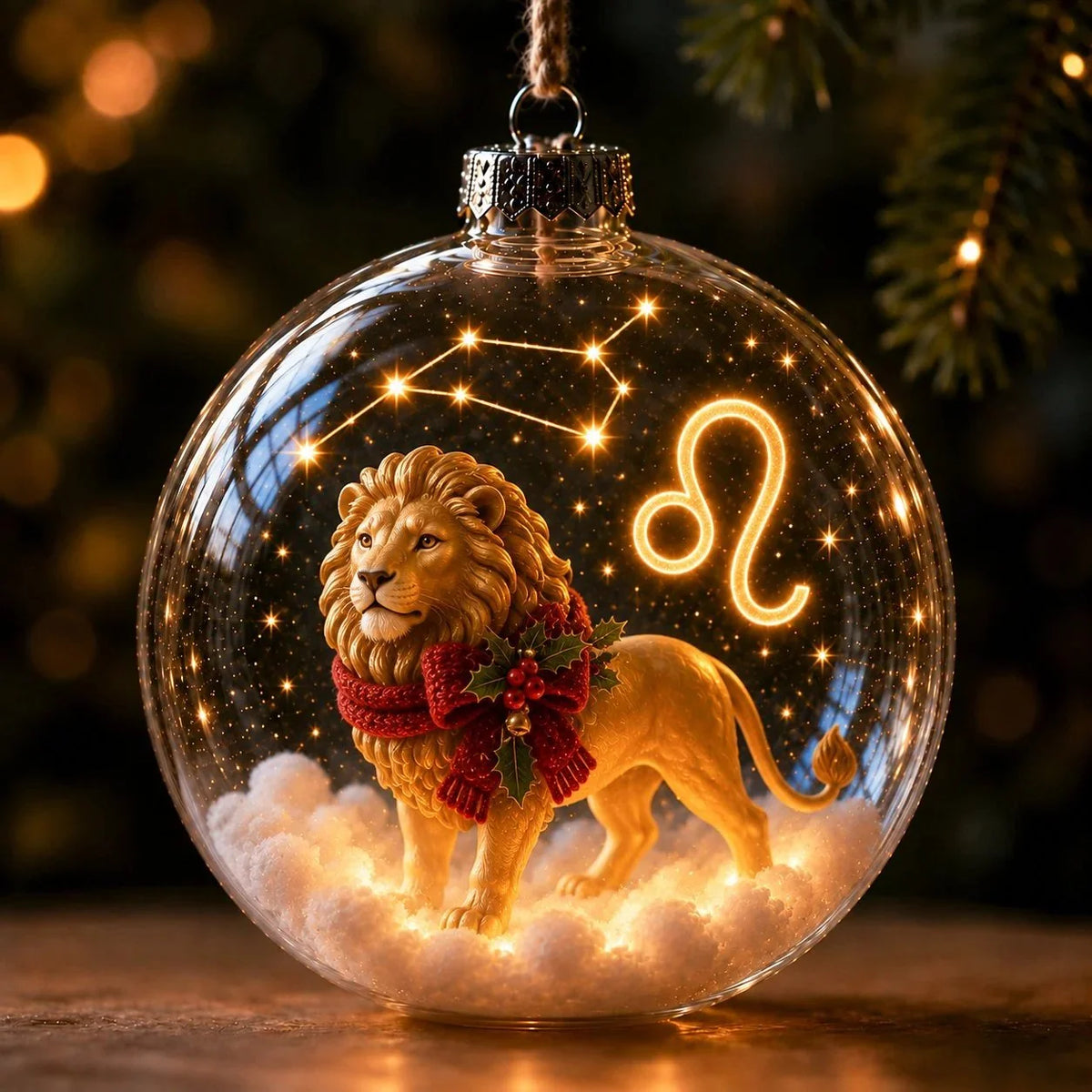 Zodiac Christmas Ornament Lighted Globe Constellation Design
