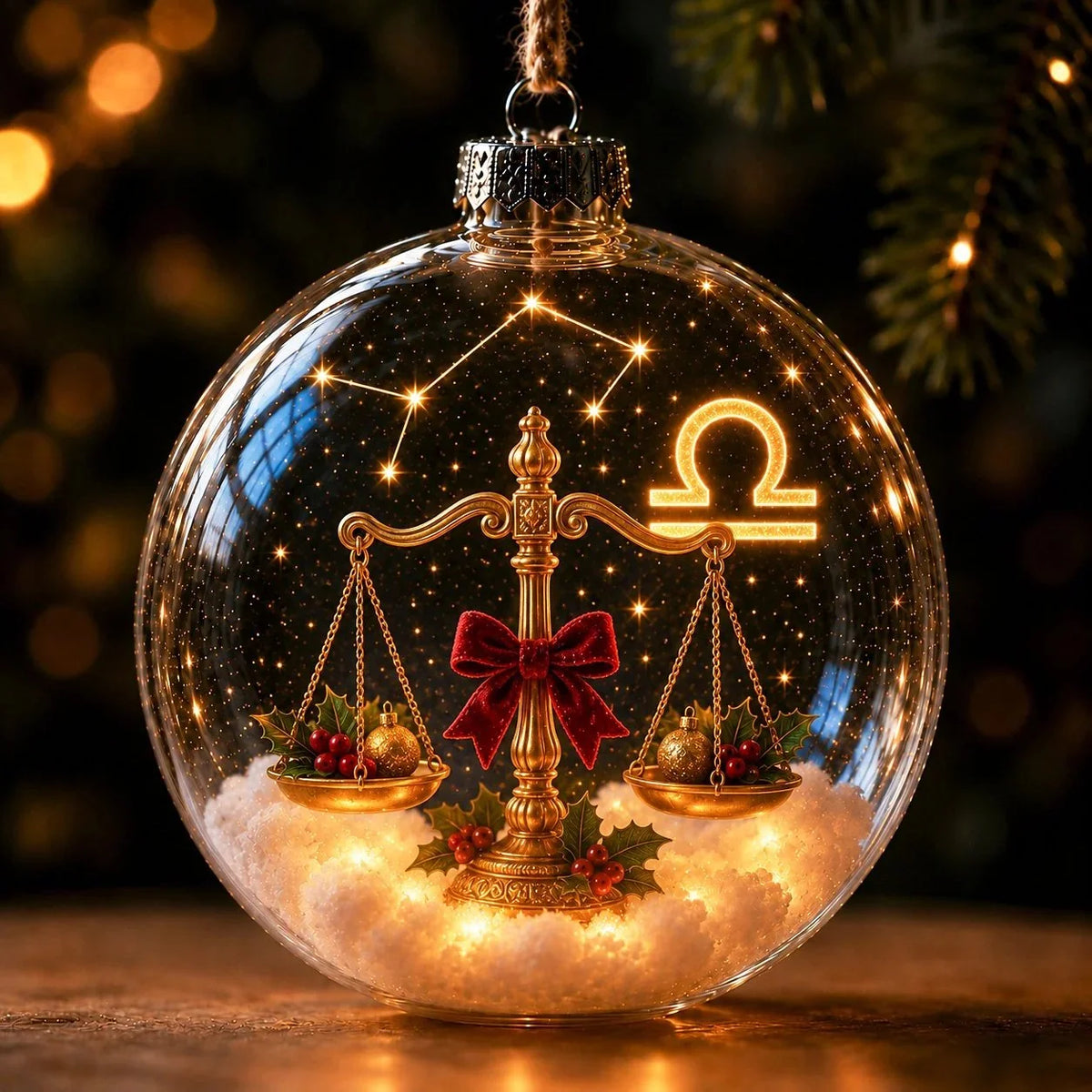 Zodiac Christmas Ornament Lighted Globe Constellation Design