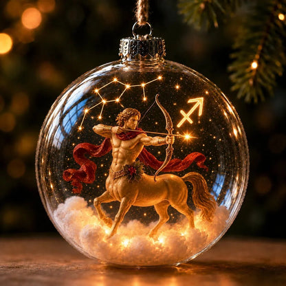 Zodiac Christmas Ornament Lighted Globe Constellation Design